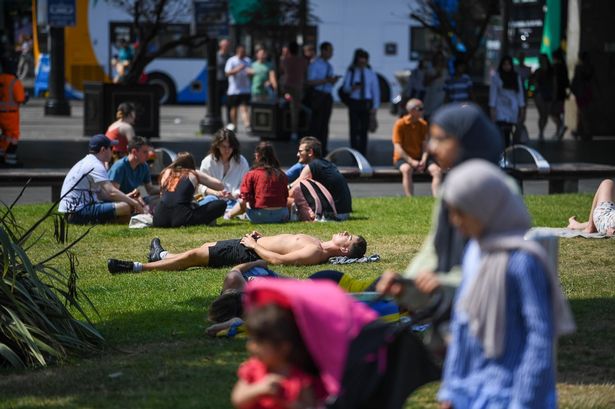 Photographs of Manchester city centre during the Monday July 18 heatwave