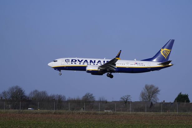 Stock photo of Ryanair passenger plane.