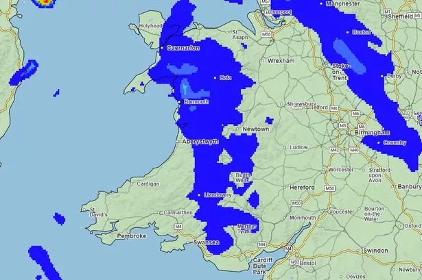 Rain map of Wales 