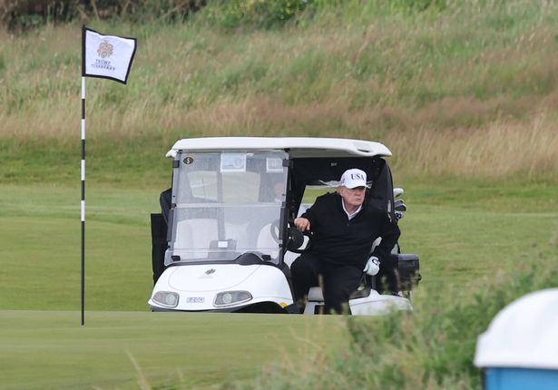 The US president is expected to head over to his Menie golf course in Aberdeenshire before opening up a new course dedicated to his Scottish mother, who grew up on the Isle of Lewis.