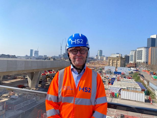 Mark Wild, the CEO of HS2 Ltd, at the Curzon Street construction site on April 3