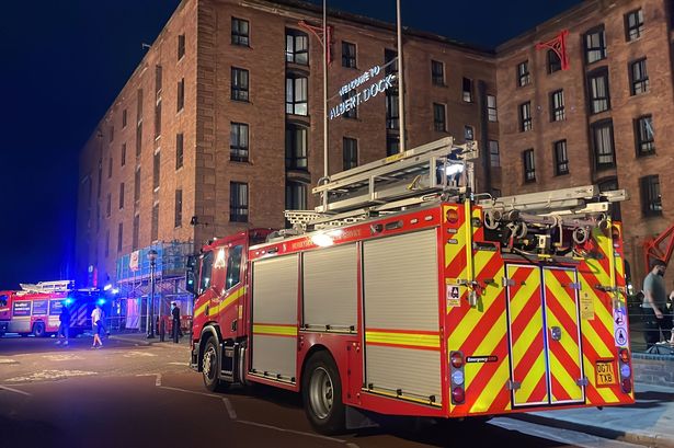 Fire crews outside The Botanist at the Albert Dock after a fire broke out