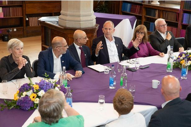 Members of the Muslim and Jewish communities in Greater Manchester sign a joint declaration alongside civic dignitaries. University of Manchester. July 28, 2025