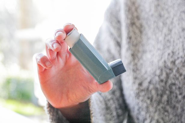 Blue asthma inhaler