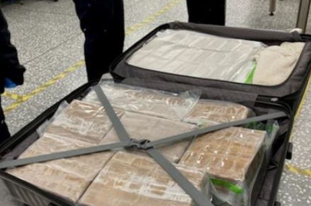 £70,000 worth of cannabis resin was found inside a suitcase at Bristol Airport
