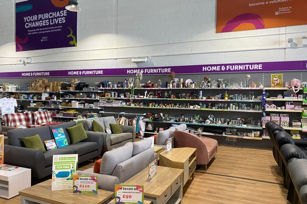 The home and furniture section of the Birkenhead Barnado's 
