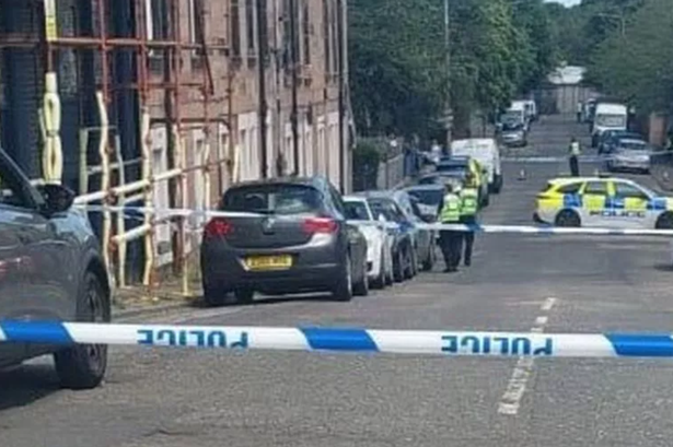 Cops locked down the street in Edinburgh. 