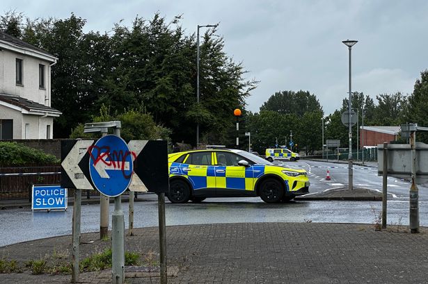Police in attendance at Blackstoun Road in Paisley