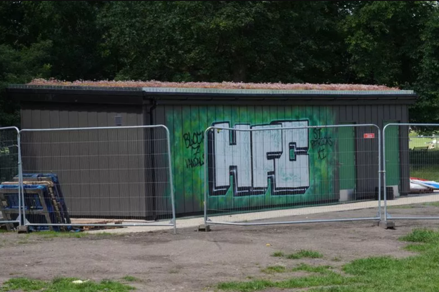 The gaffiti was tagged by the Hibs ultras, Block Seven. 