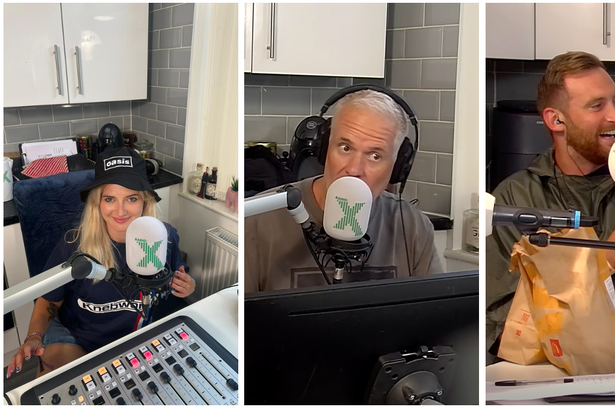 Chris Moyles show with Oasis garden girl