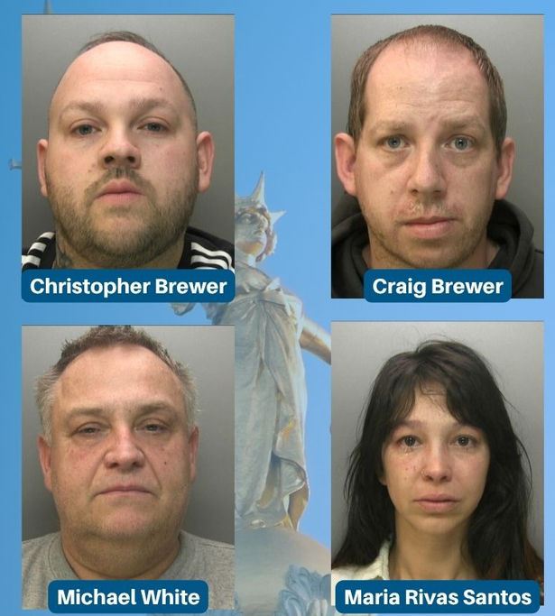 The four defendants jailed as part of the police's investigations