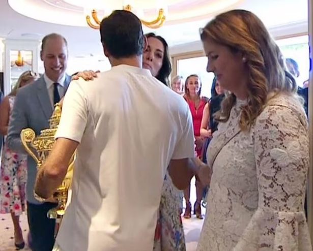 Kate Middleton kissing Roger Federer