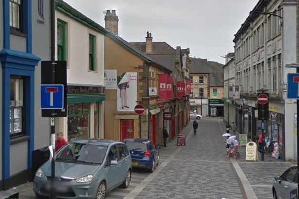A street with shops and businesses