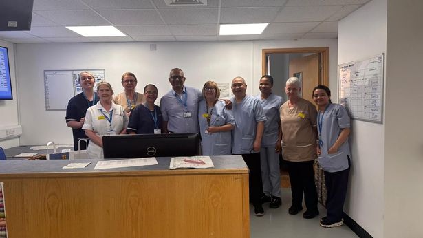 Surgeon Ben Banerjee pictured with colleagues on the vascular ward at Sunderland Royal Hospital