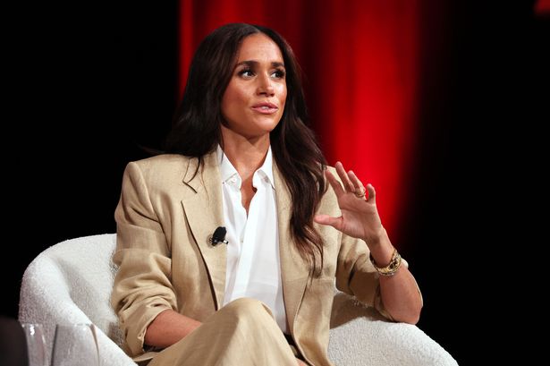 Meghan, Duchess of Sussex speaks onstage during the 2025 TIME100 Summit at Jazz at Lincoln Center on April 23, 2025 in New York City