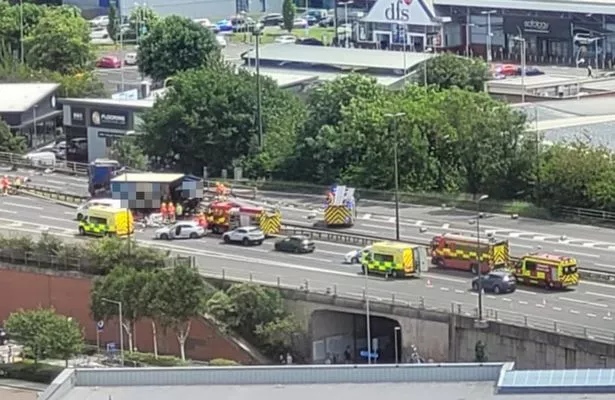 Emergency services raced to the scene on the M60