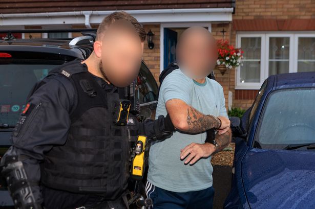 Police arrested eight people following a string of raids in Irlam