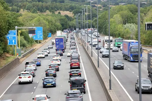 Traffic builds up on the M4 