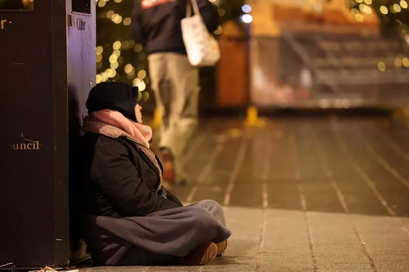 A homeless person in Liverpool city centre