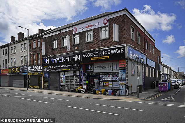 A large vape shop on Walton Road where many shops are now closed or shuttered