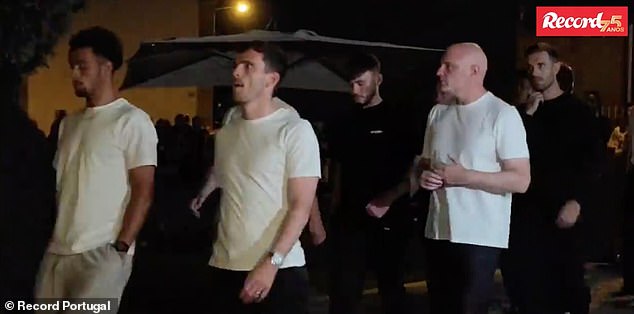 The players were given a round of applause by locals as they passed through the streets of Gondomar to Jota's wake