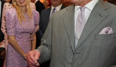 Sienna Miller and King Charles attending the King's Foundation charity's inaugural awards at St James's Palace, London, last month