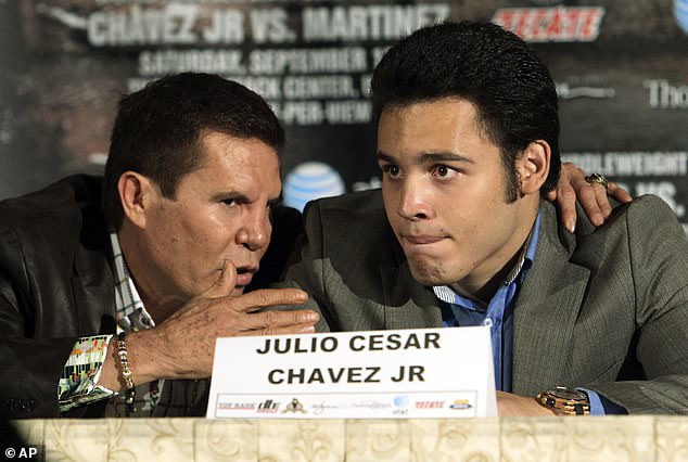 Julio Cesar Chavez Sr has protested his son's innocence after he was arrested by ICE agents