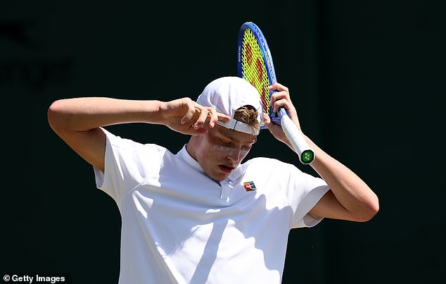 Cruz also gets emotional on court, just like his dad - as he showed in a headline-making display that saw him shout at his father during his loss in the Wimbledon boys' singles (pictured)
