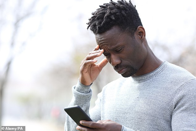 Doom-scrolling, where you spend hours looking at your phone, was cited as bad for brain health (stock image)