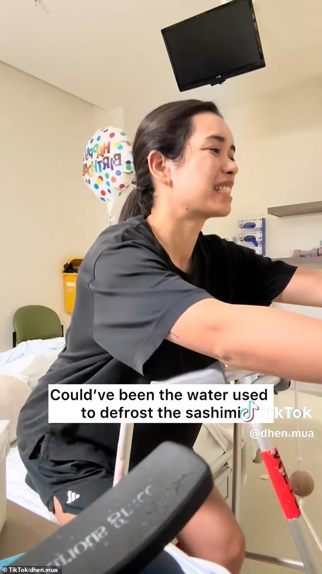 The 32-year-old had the gruelling job of relearning how to stand and walk after falling ill