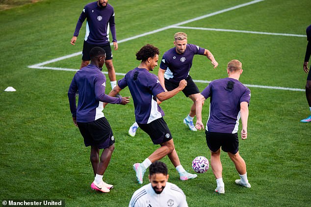 Man United players and manager Amorim returned to training at Carrington this week