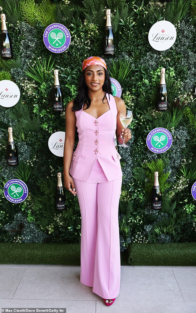 Charithra stunned in a pink co-ord with a chic headscarf
