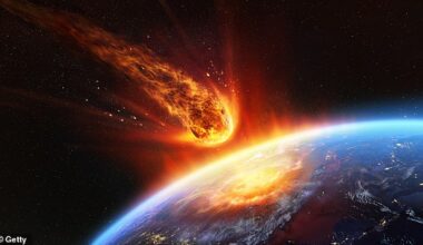 The larger asteroids get, the more unlikely their arrival. Asteroids of a diameter of about 0.6 miles are estimated to hit the planet roughly once every 700,000 years