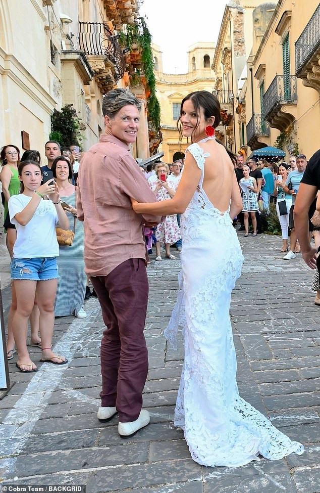 The actress and director, who goes by 'Kate', tied the knot with Max, a creative director in the arts and tech space, in front of family and close friends (pictured at pre-wedding bash)