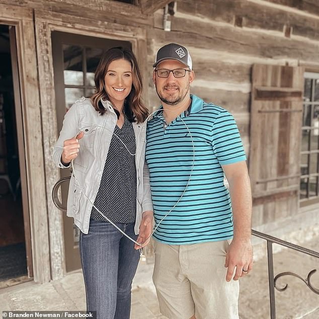 Branden Newman is pictured above with his wife Joanna. He was diagnosed with glioblastoma in May this year