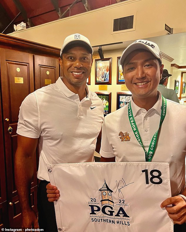 Kaewkanjana shared a photo of himself alongside Tiger Woods to his Instagram in 2022