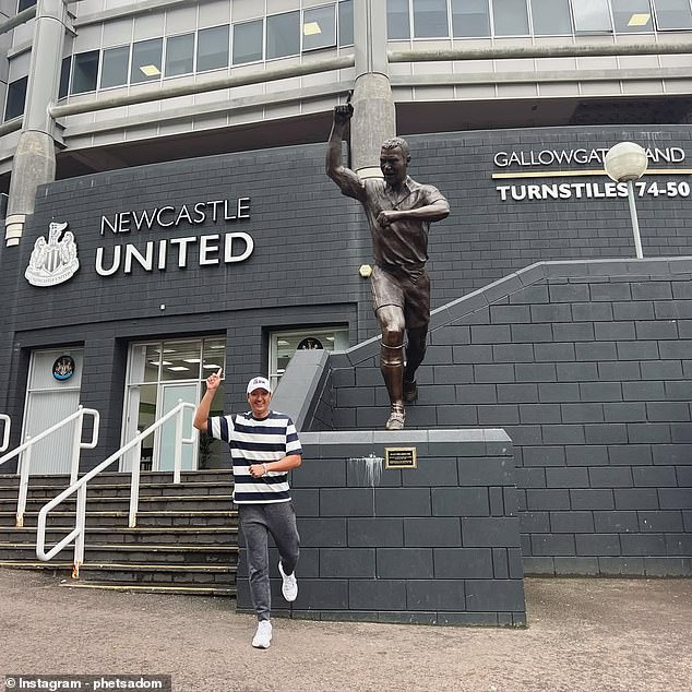 Kaewkanjana has also visited St James' Park during his globetrotting career - and took a snap alongside a statue of Magpies great Alan Shearer