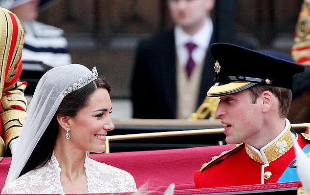 Prince William and Kate following their wedding in 2012. 'Tell me you love me,'  said Kate. 'I love you always,' Wills replied