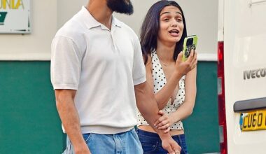 Rachel Zegler couldn't contain her smile as she cosied up to new boyfriend Nathan Fernand during a dog walk in Primrose Hill, London on Tuesday