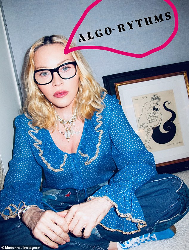 Sharing photos from the studio in February, Madonna was seen sitting behind a drum kit