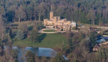 Aerial view of Fort Belvedere, former home to King Edward VIII, near Virginia Water, Surrey