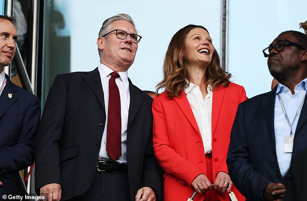 Sir Keir Starmer is seen in attendance with his wife Victoria Starmer