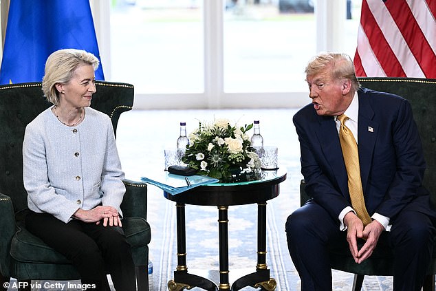'It’s been a very, very one-sided deal, and it shouldn’t be,' Trump fumed about US-EU trade at a meeting with European Commission President Ursula von der Leyen
