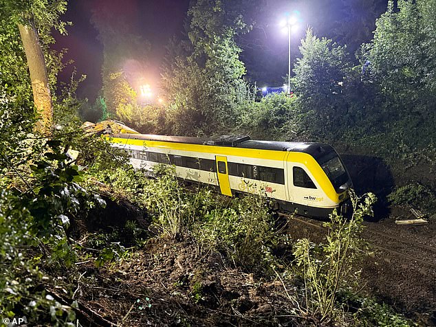 The regional train in the southwest was carrying about 100 passengers of which several were seriously injured, police confirmed