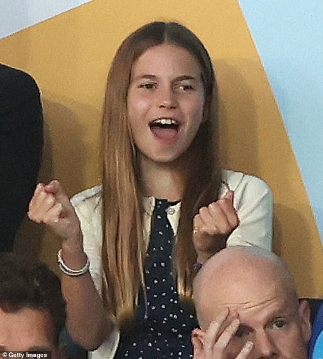Princess Charlotte celebrates during the UEFA Women's EURO 2025 Final match between England and Spain