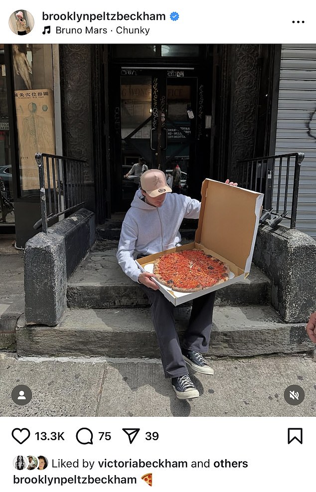 JULY 23: Victoria liked a snap of Brooklyn enjoying a pizza upon returning to the States