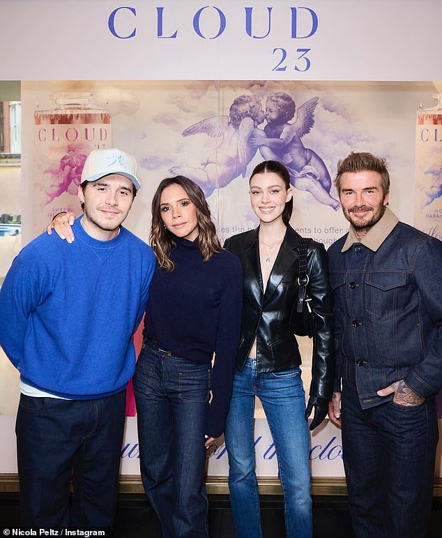 Victoria Beckham has given a rare insight into her feelings about estranged son Brooklyn with a telling social media move (Brooklyn, Victoria, Nicola and David pictured in 2024)