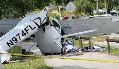 Seven people rushed to hospital after airplane collides with CAR near Florida airport