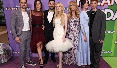 Lindsay Lohan was joined by her family at the New York screening of her upcoming film, Freakier Friday, on Monday