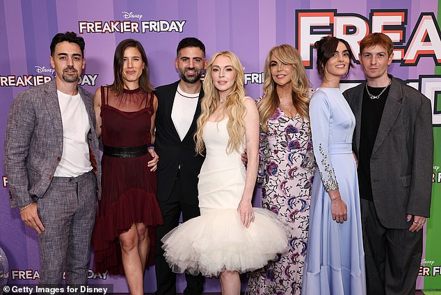 Supporting Lindsay was her husband Bader Shammas, her mom Dina Lohan, and her siblings Ali Lohan, Dakota Lohan, Michael Jr. and his wife Nina